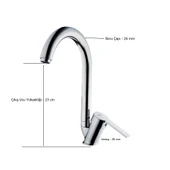 Tema Flora Kuğu Evye Mutfak Bataryası Musluk Krom TSE li - 2