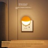 Ay Desenli LED Gece Lambası - Çift Işık Kaynağı - Işık Kontrollü + İnsan Sensörlü - 4