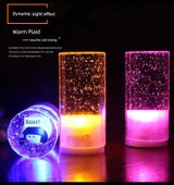 LED Şarjlı Kristal Bar Masa Lambası - Kısılabilir Anahtar - Kristal Silindir + Kırmızı Işık - 6