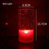 LED Şarjlı Kristal Bar Masa Lambası - Kısılabilir Anahtar - Kristal Silindir + Kırmızı Işık - 1