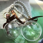 DIY Sonsuz Çiçek Topu Araba Süsü Malzeme Paketi - 4cm Top, 8cm Imitasyon İnci - 2