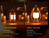 Retro Gaz Lambası Masa Lambası - Kısılabilir Anahtar, C Köşk Feneri, Üç Renk Kısma (Şarj Aleti Yok) thumbnail 9