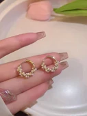 18K Altın Küçük Burgu İnci Küpe - 35 Kablo Dikiş Küpe İğnesi - 4