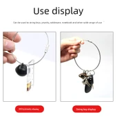 304 Paslanmaz Çelik Halat Anahtarlık - 5cm Çap [5 Adet] (2.0mm 15cm) thumbnail 3