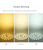 Sürücüsüz 24W 10.8cm LED Lamba Kartı - Üç Renkli Kısılabilir - 7