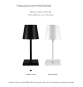 Minimalist LED Masa Lambası - Dokunmatik - Beyaz - USB Şarjlı - 9