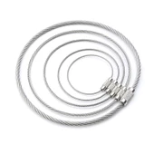 304 Paslanmaz Çelik Halat Anahtarlık - 5cm Çap [5 Adet] (1.2mm Yayılmış 15cm) - 4