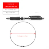 304 Paslanmaz Çelik Halat Anahtarlık - 10cm Çap [5 Adet] (2.0mm Genişleme 30cm) thumbnail 1