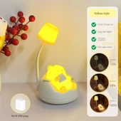 Bebek Besleme Göz Koruma Gece Lambası - Sarı Uyuyan Kedi + USB thumbnail 1