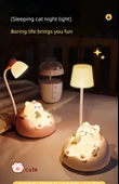 Bebek Besleme Göz Koruma Gece Lambası - Pembe Uyuyan Kedi + USB - 8