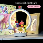 Sünger Bob Yuvarlak Gece Lambası - Hamburg Paida Star - Hediye Çantalı [Sıcak Işık] thumbnail 8