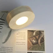 Yuvarlak Buzlu LED Gece Lambası - 8cm Sıcak Işık Şarjlı - 1
