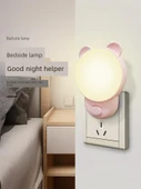 İki Renkli Ayıcık Gece Lambası - Kulaklıklı Sarı Işık Kontrollü - 5