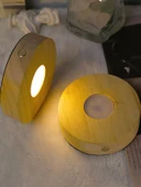 Yuvarlak Buzlu LED Gece Lambası - 8cm Sıcak Işık Fişli thumbnail 3