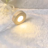 Yuvarlak Buzlu LED Gece Lambası - 8cm Sıcak Işık Fişli thumbnail 1