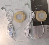 Yuvarlak Buzlu LED Gece Lambası - 8cm Üç Renkli Şarjlı thumbnail 8