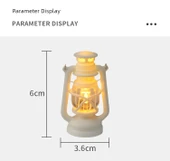 Mini Retro LED Mum Fener Gece Lambası - Beyaz Mini Saray Lambası Sıcak Işık - 8