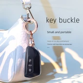 Elmas Detaylı Anahtarlık - Zincir ve Tokalı - Rose Gold thumbnail 5