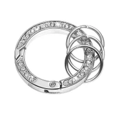 Elmas Detaylı Anahtarlık - Zincir ve Tokalı - Rose Gold thumbnail 6