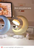 Sevimli Çocuk Başucu Ay Lamba - Sakura Tozu thumbnail 7