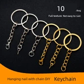 DIY Metal Anahtarlık Ucu - 25mm Bronz Tek Halkalı [10 Adet] - 2