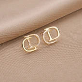 18K Altın Kaplama CD Harf Küpe - 84CD Harf - 11