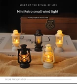 Mini Retro LED Mum Fener Gece Lambası - Beyaz Mini Saray Lambası Sıcak Işık - 7