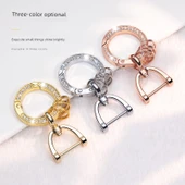 Elmas Detaylı Anahtarlık - Zincir ve Tokalı - Rose Gold thumbnail 3