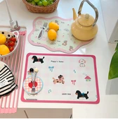 Sevimli Su Emici Hızlı Kuruyan Diatomit Bardak Altlığı - Pudra Kutulu Dachshund-Kare - 9