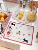 Sevimli Su Emici Hızlı Kuruyan Diatomit Bardak Altlığı - Pudra Kutulu Dachshund-Kare - 2