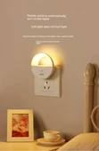LED Başucu Lambası - Ay Desenli - Basmalı Anahtar - Sarı Işık - 8