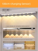 LED İnsan Vücudu Algılama Lambası - 100cm - USB Şarjlı - Üç Renk Kademesiz Dimleme - 1