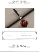 Gül Ağacı Araba Anahtarlık - Yapraklı Kırmızı Sandal Ağacı - Işıklı Taşlı - 11