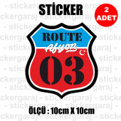 03 AFYON 2 adet plaka sticker - il sehir rota etiket - kask motosiklet otomobil araba pc laptop bilgisayar cam uyumlu - 1