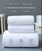 Otel Tipi Beyaz Pamuklu Banyo Havlusu 600g İş Oteli 75x150cm thumbnail 6