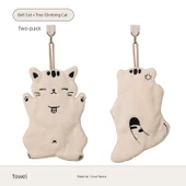 Sevimli Kedi Mutfak Havlusu - 2'li Set Çan Kedi + Ağaca Tırmanan Kedi - 1
