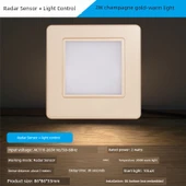 LED 86 Tip Radar Sensörlü Koridor Lambası - Altın 2W Sıcak Işık (Ayarsız, Radar Sensörlü) - 1