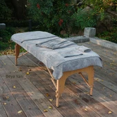 Güzellik Salonu Havlusu - Gri Kadife Yatak Örtüsü 200x100cm thumbnail 1