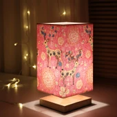 İskandinav Çocuk Odası Gece Lambası - Keten Desenli 3W LED - Düğmeli Anahtar - 5
