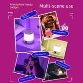 Şarj Edilebilir Dokunmatik Başucu Lambası - Uzaktan Kumandalı, Saatli, 7 Renkli, Kademesiz Dimleme + Şarj Başlığı thumbnail 5