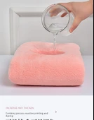Mercan Kadife Havlu Seti - Pembe (3 Parça) - 9