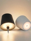 LED Şarap Şişesi Masa Lambası - Siyah Silindir - Dokunmatik - USB - Demir - Type-C - 2