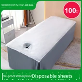 Mavi Tek Kullanımlık Masaj Yatağı Örtüsü - Yuvarlak Delikli 70x170cm - 100 Adet - 2