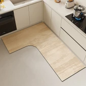 L Şeklinde Diatomit Mutfak Halısı - 120*180*45cm - Puslu - 1