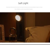 2'li Paket Hareket Sensörlü LED Gece Lambası - Şarjlı Fildişi Beyaz - Sıcak Sarı Işık - 10