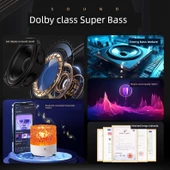 LED Bluetooth Ses Projektörlü Gece Lambası - Ahşap Desenli + Bluetooth Ses + Şarjlı Kumanda + 17 Renk + Hediye Çantası - 9
