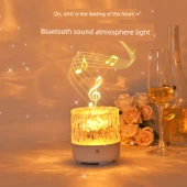 LED Bluetooth Ses Projektörlü Gece Lambası - Ahşap Desenli + Bluetooth Sesli Yıldız Işığı + Şarjlı Kumanda + 17 Aurora + Hediye Çantası - 2