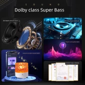 LED Bluetooth Ses Projektörlü Gece Lambası - Bluetooth Sesli Atmosfer Işığı + Şarjlı Kumanda + 17 Renk - 5