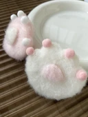 DIY Karikatür Kedi Pençesi Broş Yapım Seti - Gri 1 - 6