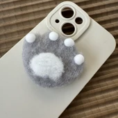 DIY Karikatür Kedi Pençesi Broş Yapım Seti - Gri 1 - 1